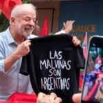 Lula mostró la remera de Malvinas en el cierre de su campaña en Río