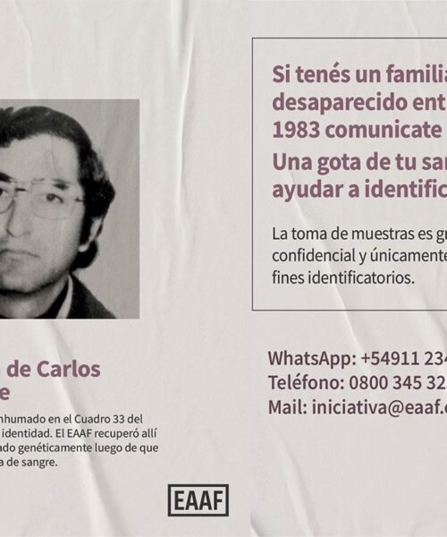 El Equipo Argentino de Antropología Forense identificó en Mendoza a Carlos Poblete, un militante desaparecido en 1977